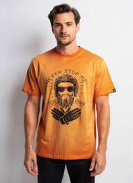 T-shirt stretch manches courtes orange DAYTONA homme