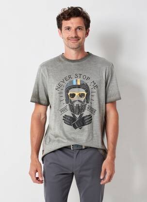 T-shirt stretch manches courtes gris DAYTONA homme