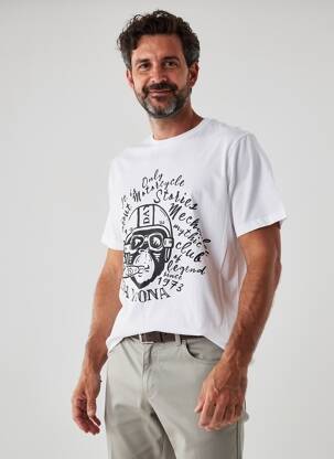 T-shirt stretch manches courtes blanc DAYTONA homme