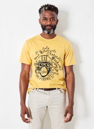 T-shirt stretch manches courtes jaune DAYTONA homme