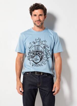 T-shirt stretch manches courtes bleu DAYTONA homme
