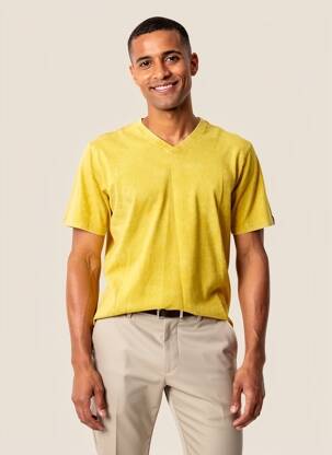 T-shirt stretch manches courtes jaune DAYTONA homme