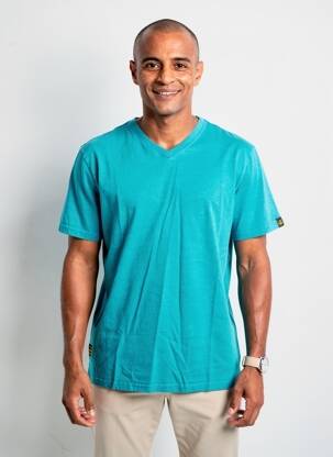 T-shirt stretch manches courtes bleu DAYTONA homme