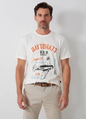 T-shirt stretch manches courtes beige DAYTONA homme