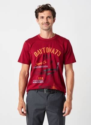 T-shirt stretch manches courtes rouge DAYTONA homme