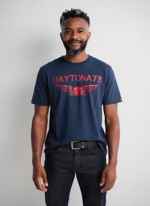 T-shirt stretch manches courtes bleu DAYTONA homme