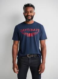 T-shirt stretch manches courtes bleu DAYTONA homme