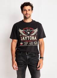 T-shirt stretch manches courtes noir DAYTONA homme