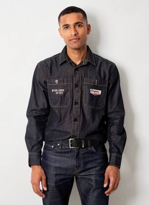 Chemise manches longues poches noir DAYTONA homme