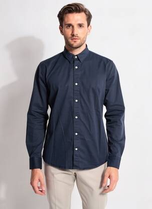 Chemise manches longues manches longues bleu DAYTONA homme