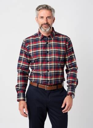 Chemise manches longues poches rouge DAYTONA homme