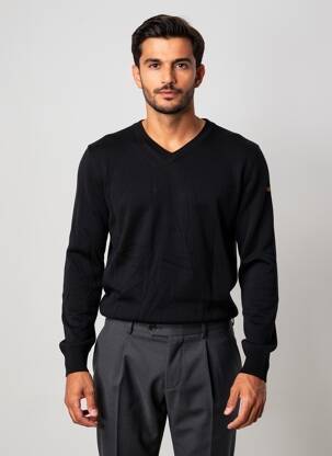 Pull col v manches longues noir DAYTONA homme