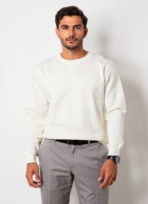 Sweat-shirt stretch manches longues beige DAYTONA homme