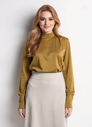 Top tissage jersey manches longues vert TRAMONTANA femme