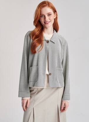 Veste casual poignets boutonnés avec fente beige ICHI femme