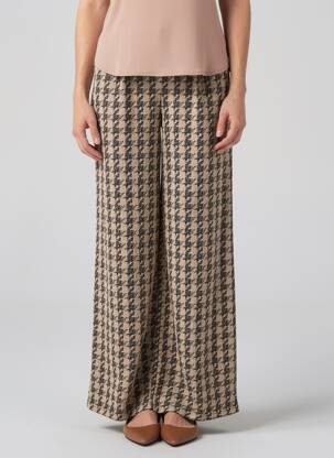 Pantalon large taille à pinces taille normale beige ICHI femme