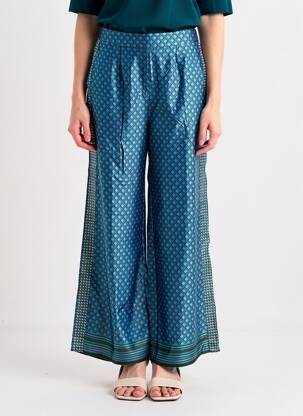 Pantalon large coupe fluide taille normale bleu LA PETITE ETOILE femme