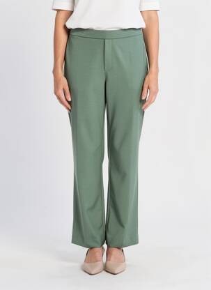 Pantalon droit stretch taille normale vert FRANSA femme