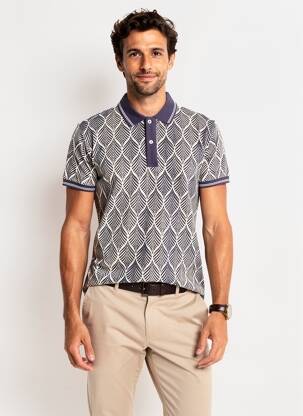 Polo coupe droite manches courtes bleu DAYTONA homme
