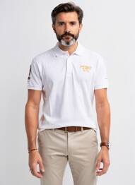 Polo stretch manches courtes blanc DAYTONA homme