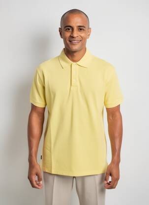 Polo coupe droite sans manche jaune DAYTONA homme