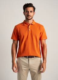 Polo stretch manches courtes orange DAYTONA homme
