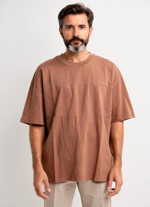 T-shirt stretch manches courtes marron DAYTONA homme