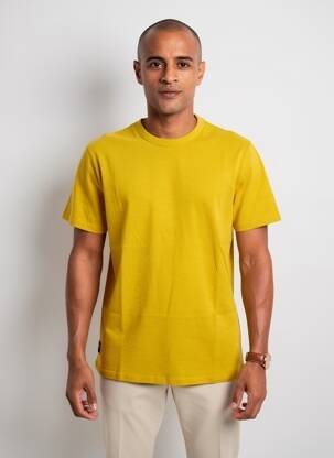 T-shirt coupe droite manches courtes jaune DAYTONA homme