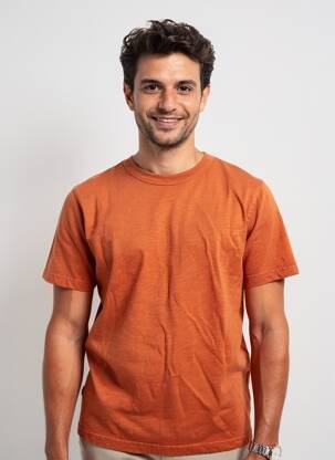 T-shirt stretch manches courtes orange DAYTONA homme