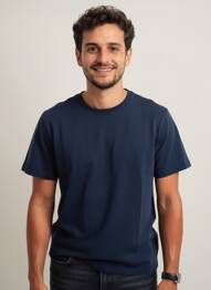 T-shirt coupe droite manches courtes bleu DAYTONA homme