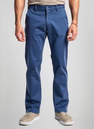 Pantalon droit tissage popeline taille normale bleu DAYTONA homme