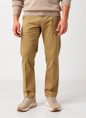 Pantalon droit tissage popeline taille normale marron DAYTONA homme