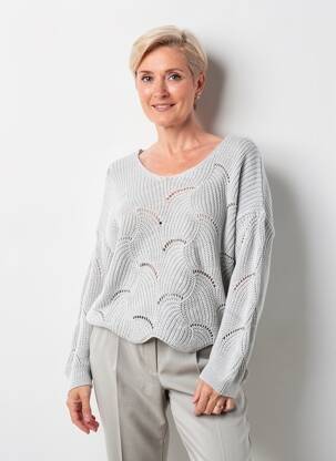 Pull coupe cintrée manches longues gris QUATTRO femme