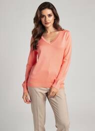 Pull stretch manches longues rose QUATTRO femme