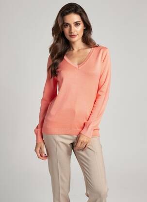 Pull stretch manches longues rose QUATTRO femme