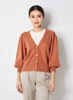 Gilet manches longues resserrée sur le bas rose QUATTRO femme