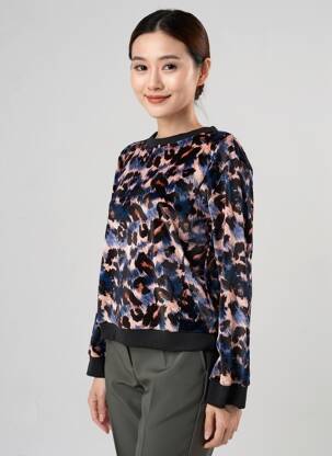 Sweat-shirt stretch manches longues noir QUATTRO femme