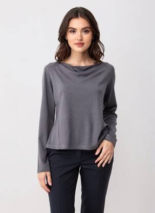 Top stretch manches longues gris QUATTRO femme