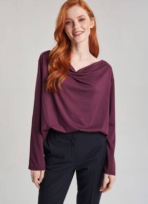 Top tissage jersey manches longues violet QUATTRO femme