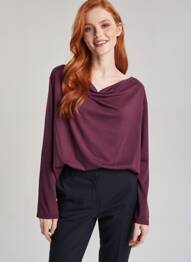 Top tissage jersey manches longues violet QUATTRO femme