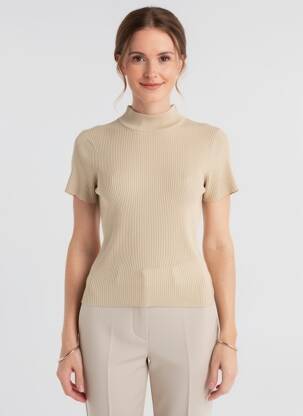 Pull stretch manches courtes beige ZINZO femme