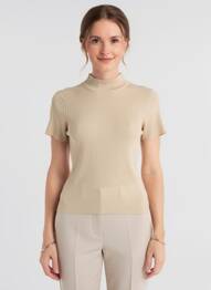 Pull stretch manches courtes beige ZINZO femme