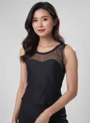 Top stretch sans manche noir QUATTRO femme