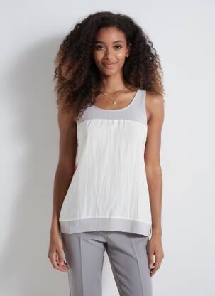 Top stretch sans manche beige QUATTRO femme