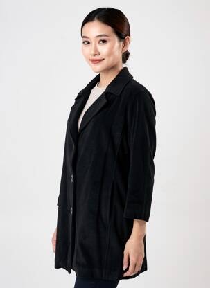 Manteau long coupe cintrée sans capuche noir JUMFIL femme