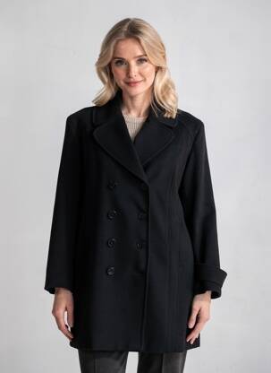 Manteau long coupe cintrée sans capuche noir JUMFIL femme