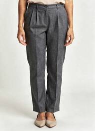 Pantalon slim fermeture zippée sous rabat boutonné taille haute noir JUMFIL femme