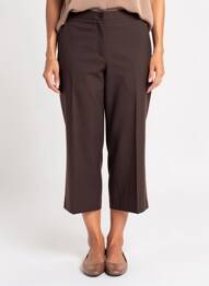 Pantacourt coupe droite taille normale marron BRUNO SAINT HILAIRE femme
