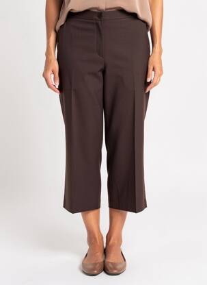 Pantacourt coupe droite taille normale marron BRUNO SAINT HILAIRE femme