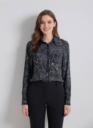 Chemisier coupe cintrée manches longues noir VOODOO femme